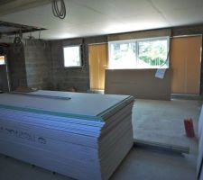Plafond en cours dans la pièce de vie