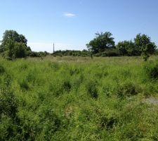 D&eacute;rri&egrave;re la grange voil&agrave; notre terrain avec une vue sur un champs en zone prot&eacute;ger donc non constructible !