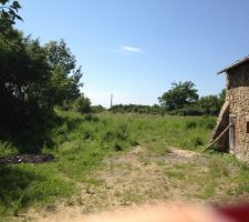 O il n'y a pas d'herbe &ccedil;a appartient &agrave; la grange &agrave; gauche c'est a nous le g&eacute;om&egrave;tre passe ds la semaine pour borner correctement et derri&egrave;re c'est &agrave; nous