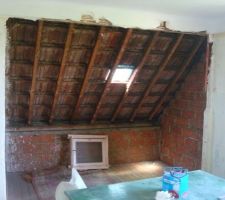 Chambre 1
d&eacute;molition cloison EST
suppression isolation