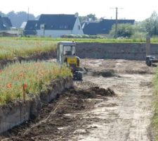 &agrave; gauche de la mini pelleteuse notre terrain