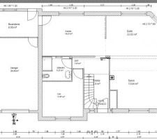 Plan du RDC de la maison.
Réalisé moi-même ... Un grand moment de solitude :-)