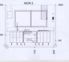 Plan de la cuisine coté mur 2