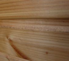 Pb de tâches noires sur le bardage Douglas normalement traité