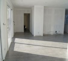 Le salon, l'entr&eacute;e et le couloir