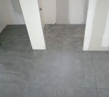 Pose du carrelage - carreaux de 60 x 60