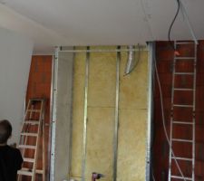 Une vrai cheminée coupe feu !!! Avant le mur périférique !!! Caisson completement isolé en plaque M0 de l'interieur !!!