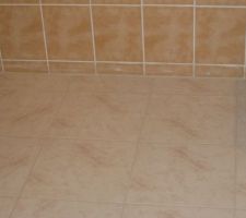 Sol de la salle de bain joint&eacute; !