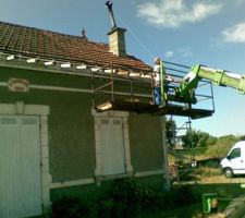 Démarrage de l'intervention du couvreur