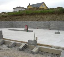 Elevation mur   dalle b&eacute;ton sous sol