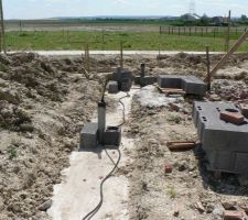 Je tire les gaines avant que la terrasse soit coul&eacute;e