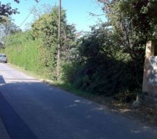 Futur chemin d'accès, entre le mur et le poteau.