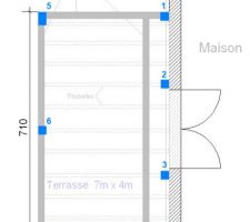 Fig 3 : emplacement pr&eacute;vu des piliers