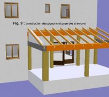 Fig 9 : Pose des chevrons