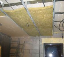 Plafond ETG - laine de roche pour isolation phonique
