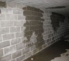 Beaucoup d'eau s'infiltre dans le sous sol quand il pleut. J'espère qu'avec l'enduit ext et le DeltaMS remis correctement ça ne le fera plus...