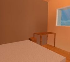 Vue 3D, chambre invité