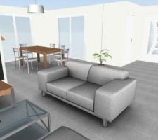 Vue du salon vers l'entr&eacute;e