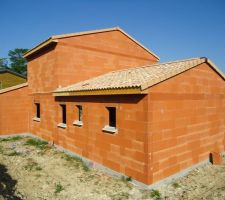 Vue Nord ouest avec tuiles pos&eacute;es