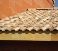 Vue serr&eacute;e des tuiles b&eacute;ton plein ciel coloris Dune Sable 2 de chez Monier