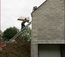 Conduit cheminée en cours d'installation