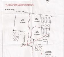 Et voici le terrain sur le plan du géomètre.
Notre terrain correspond au lot n°7.