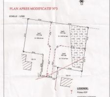 Et voici le terrain sur le plan du géomètre.
Notre terrain correspond au lot n°7.