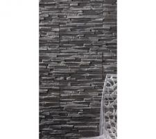 Id&eacute;e pour mettre derri&egrave;re le po&ecirc;le &agrave; bois, parement en ardoise.