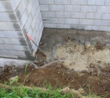 Probl&egrave;me rencontr&eacute;: une source le long des fondations