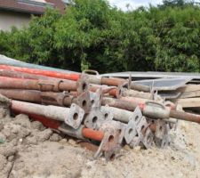 Arrivée matériaux sur le chantier: étayage