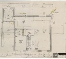 Plan 1 avant modifications entrée 5,73 m² séjour salon 35,11 m² cuisine 14,51 m² cellier 8,31 m² garage 19,28 m² dégagement 6,56 m² chambre 11,01 m² salle d'eau 3,49 m² WC 1,07 m²