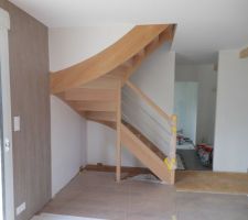Parquet posé salon   escalier