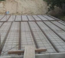 Vue du ferraillage de la dalle RDC