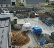Vue générale de l'avancement du chantier.