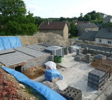 Vue générale de l'avancement du chantier.