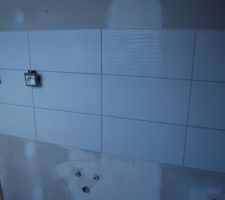 Rangées de faïence au-dessus des lavabos