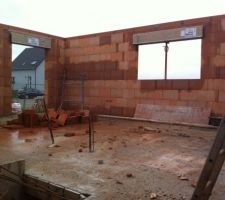 Mise en place des caissons de volet.