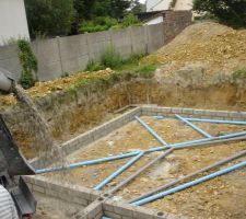 D&eacute;but des murs : Drain en &eacute;pis