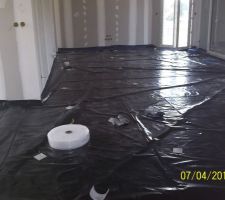 Preparation coulage chape liquide