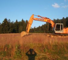 Arrivé de la pelle sur le terrain!