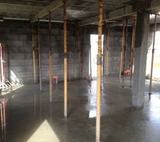 Entr&eacute;e et mur du garage