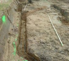 Pose des ferrailles dans les semelles