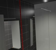 Rendu 3D: douche italienne de la sdb de la suite parentale.