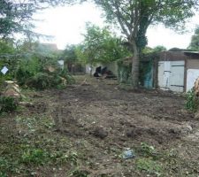 Vu depuis la maison (enfin elle est d&eacute;molie maintenant). un cerisier et un arbuste en moins