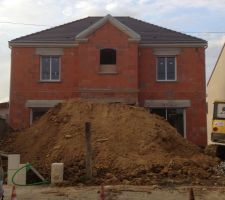 Descente de garage en cours de terrassement