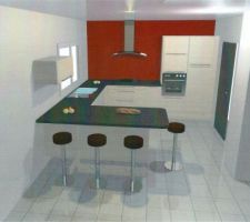 Plan image 3D de cuisine