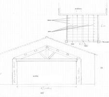 Plan abri voiture
cote ouest de la maison