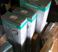 Arrivage matériel sanitaire: les barres de douches hansgrohe