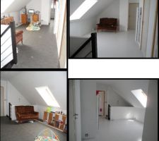 Le palier avant / après => après 2 week end de carrelage