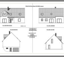 Les plans de la maison, type moderne 145 m2 habitable.